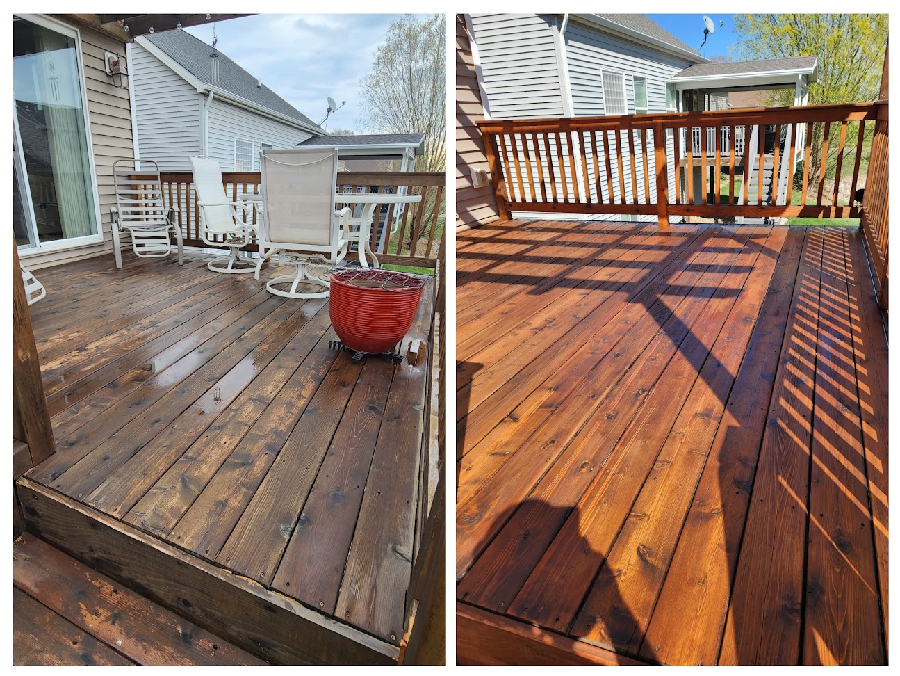 Deck restoration and staining